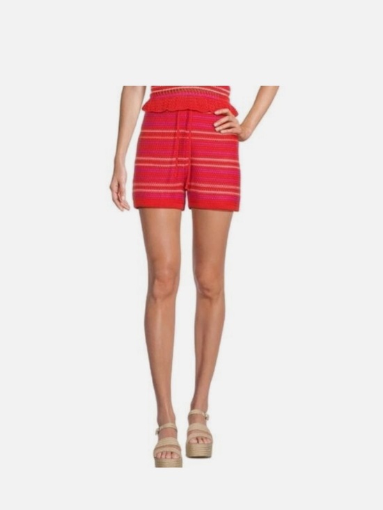 Madden Nyc Pants - Madden NYC Orange and Pink Crochet Drawstring Shorts - Women’s Medium